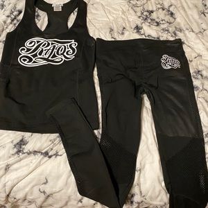 Regular spandex and t-shirt or work out cloths